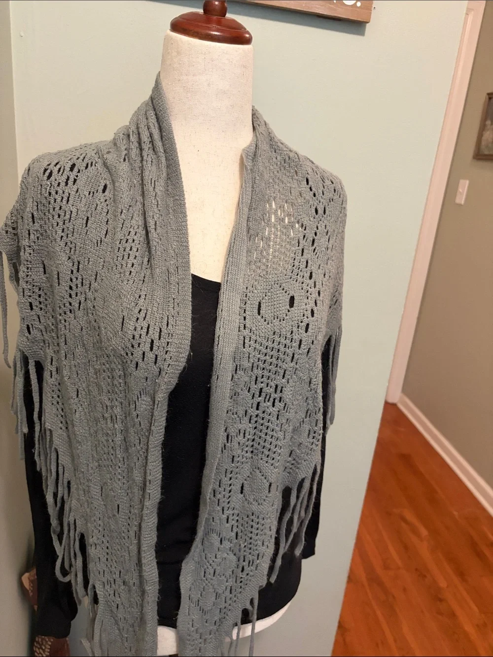 Brand is mark Gray Fringe Scarf